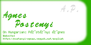 agnes postenyi business card